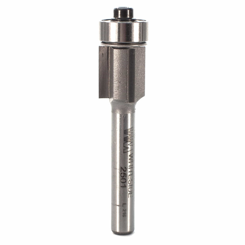 Three Flute Flush Trim Router Bit - Shank:1/4" - Diameter:1/2" - Cutting Length:1/2"
